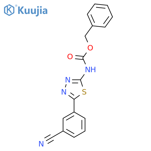 benzyl N-[5-(3-cyanophenyl)-1,3,4-thiadiazol-2-yl]carbamate structure