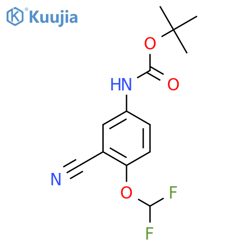 tert-butyl N-[3-cyano-4-(difluoromethoxy)phenyl]carbamate structure