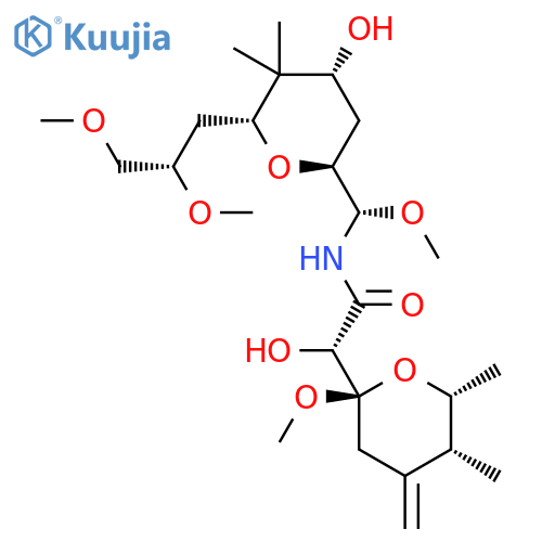 D-manno-Nonitol,2,6-anhydro-3,5,7-trideoxy-1-C-[[(2S)-2-hydroxy-2-[(2R,5R,6R)-tetrahydro-2-methoxy-5,6-dimethyl-4-methylene-2H-pyran-2-yl]acetyl]amino]-5,5-dimethyl-1,8,9-tri-O-methyl-,(1S)- structure