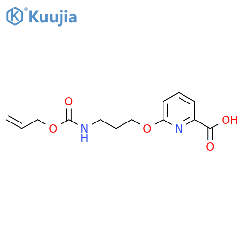 6-[3-[[(2-Propen-1-yloxy)carbonyl]amino]propoxy]-2-pyridinecarboxylic acid structure