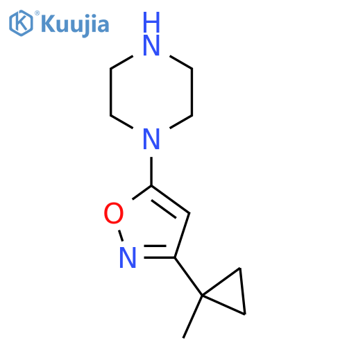 1-[3-(1-Methylcyclopropyl)-1,2-oxazol-5-yl]piperazine structure