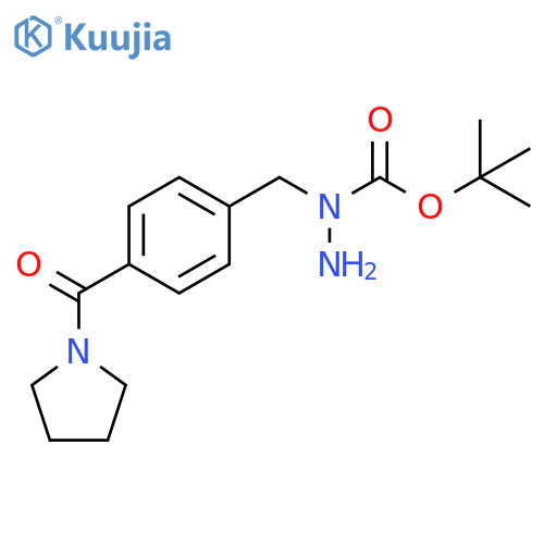 tert-Butyl 1-(4-(pyrrolidine-1-carbonyl)benzyl)hydrazinecarboxylate structure