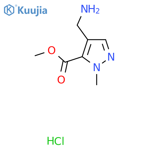 methyl 4-(aminomethyl)-1-methyl-1H-pyrazole-5-carboxylate hydrochloride structure