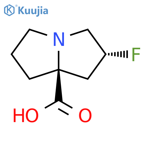 (2R,8S)-2-fluoro-1,2,3,5,6,7-hexahydropyrrolizine-8-carboxylic acid structure