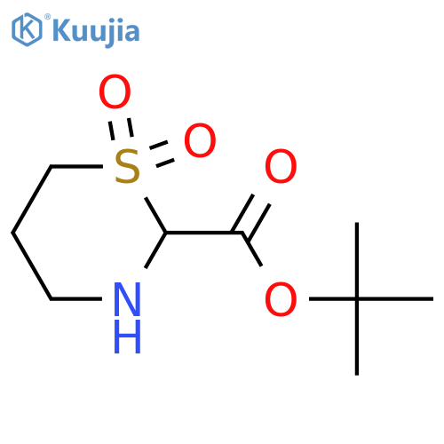 2H-1,3-Thiazine-2-carboxylic acid, tetrahydro-, 1,1-dimethylethyl ester, 1,1-dioxide  structure