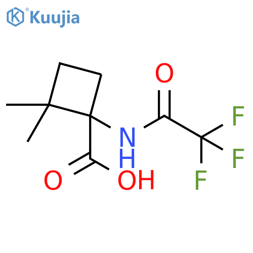 2,2-Dimethyl-1-[(2,2,2-trifluoroacetyl)amino]cyclobutanecarboxylic acid structure