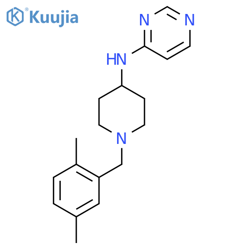 N-{1-[(2,5-dimethylphenyl)methyl]piperidin-4-yl}pyrimidin-4-amine structure