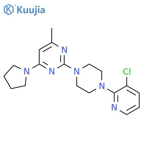 2-[4-(3-Chloropyridin-2-yl)piperazin-1-yl]-4-methyl-6-(pyrrolidin-1-yl)pyrimidine structure