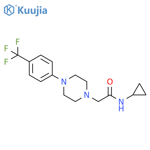 N-cyclopropyl-2-{4-[4-(trifluoromethyl)phenyl]piperazin-1-yl}acetamide structure
