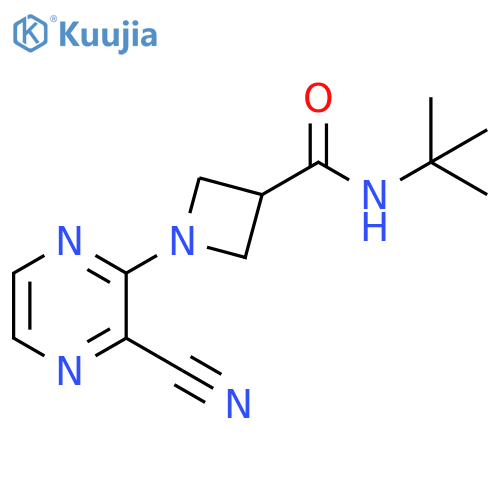 N-tert-butyl-1-(3-cyanopyrazin-2-yl)azetidine-3-carboxamide structure