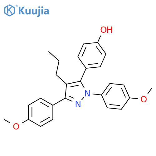 Phenol, 4-[1,3-bis(4-methoxyphenyl)-4-propyl-1H-pyrazol-5-yl]- structure