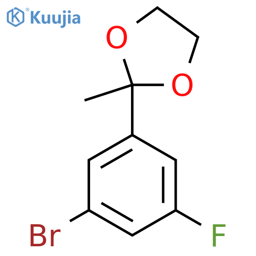 2-(3-Bromo-5-fluorophenyl)-2-methyl-1,3-dioxolane structure