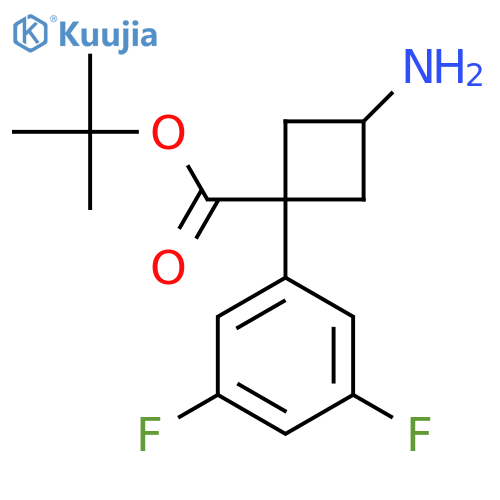 Tert-butyl 3-amino-1-(3,5-difluorophenyl)cyclobutane-1-carboxylate structure