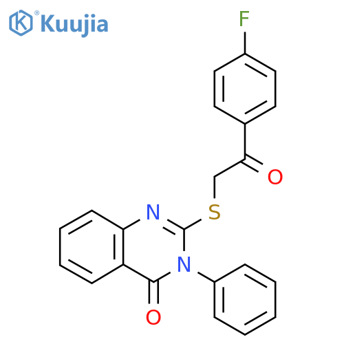2-{[2-(4-Fluorophenyl)-2-oxoethyl]sulfanyl}-3-phenyl-3,4-dihydroquinazolin-4-one structure