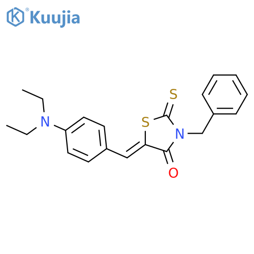(5E)-3-benzyl-5-{4-(diethylamino)phenylmethylidene}-2-sulfanylidene-1,3-thiazolidin-4-one structure