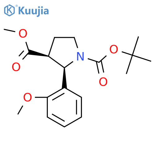 O1-tert-butyl O3-methyl (2R,3S)-2-(2-methoxyphenyl)pyrrolidine-1,3-dicarboxylate structure