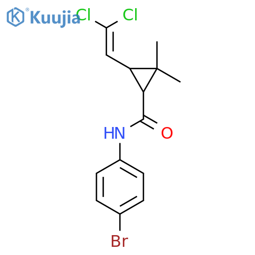 N-(4-bromophenyl)-3-(2,2-dichloroethenyl)-2,2-dimethylcyclopropane-1-carboxamide structure