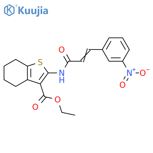 ethyl 2-(2E)-3-(3-nitrophenyl)prop-2-enamido-4,5,6,7-tetrahydro-1-benzothiophene-3-carboxylate structure