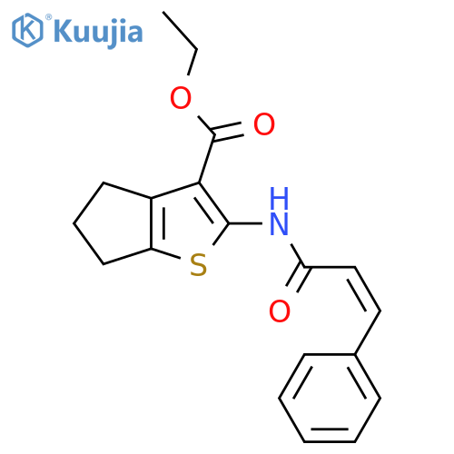 ethyl 2-(2Z)-3-phenylprop-2-enamido-4H,5H,6H-cyclopentabthiophene-3-carboxylate structure