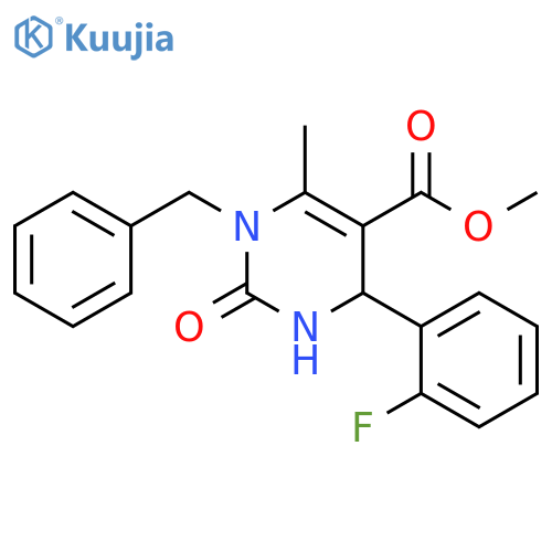 methyl 1-benzyl-4-(2-fluorophenyl)-6-methyl-2-oxo-1,2,3,4-tetrahydropyrimidine-5-carboxylate structure