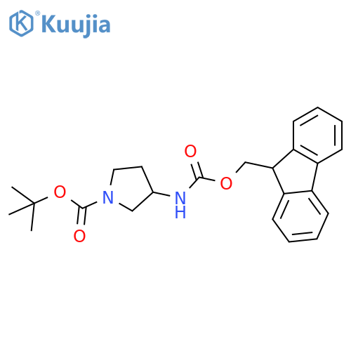 (S)-tert-Butyl 3-((((9H-fluoren-9-yl)methoxy)-carbonyl)amino)pyrrolidine-1-carboxylate structure