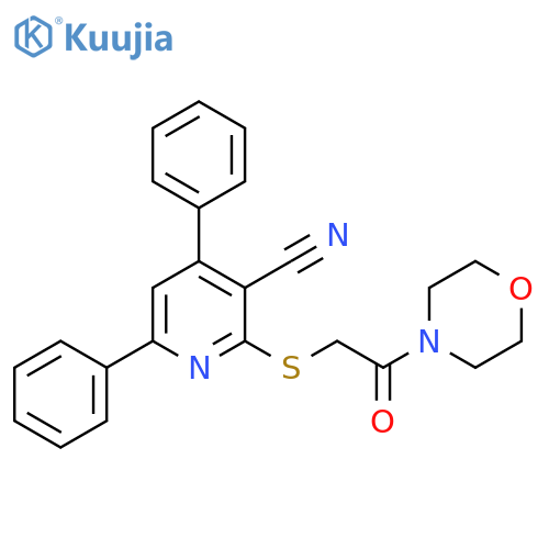 2-{2-(morpholin-4-yl)-2-oxoethylsulfanyl}-4,6-diphenylpyridine-3-carbonitrile structure