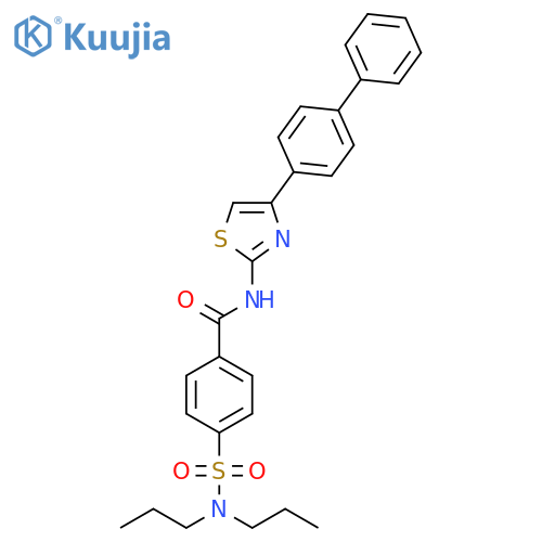 N-(4-{1,1'-biphenyl-4-yl}-1,3-thiazol-2-yl)-4-(dipropylsulfamoyl)benzamide structure