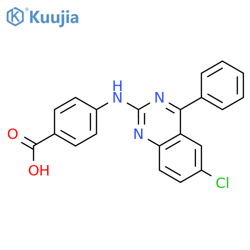 4-(6-chloro-4-phenylquinazolin-2-yl)aminobenzoic acid structure