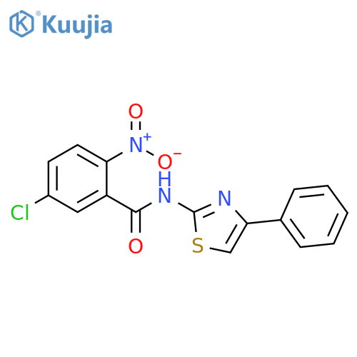 5-chloro-2-nitro-N-(4-phenyl-1,3-thiazol-2-yl)benzamide structure