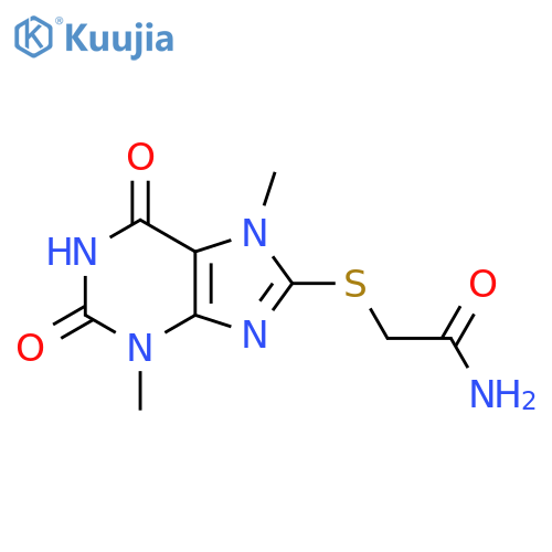 2-(3,7-dimethyl-2,6-dioxo-2,3,6,7-tetrahydro-1H-purin-8-yl)sulfanylacetamide structure