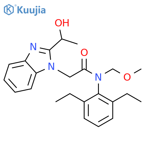 N-(2,6-diethylphenyl)-2-[2-(1-hydroxyethyl)-1H-1,3-benzodiazol-1-yl]-N-(methoxymethyl)acetamide structure