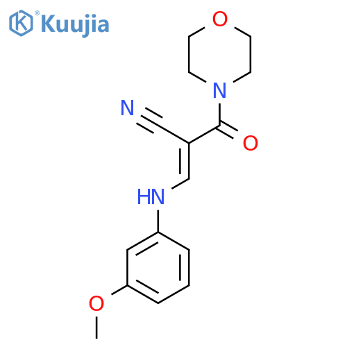 (2E)-3-(3-methoxyphenyl)amino-2-(E)-morpholine-4-carbonylprop-2-enenitrile structure