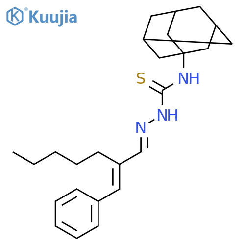 Hydrazinecarbothioamide,2-[2-(phenylmethylene)heptylidene]-N-tricyclo[3.3.1.13,7]dec-1-yl- structure
