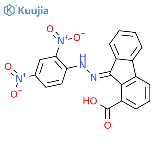 (9E)-9-2-(2,4-dinitrophenyl)hydrazin-1-ylidene-9H-fluorene-1-carboxylic acid structure