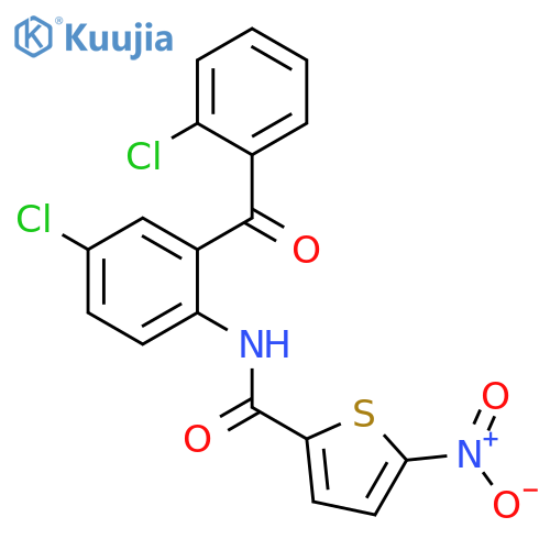 N-4-chloro-2-(2-chlorobenzoyl)phenyl-5-nitrothiophene-2-carboxamide structure
