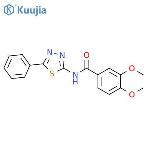 3,4-dimethoxy-N-(5-phenyl-1,3,4-thiadiazol-2-yl)benzamide structure