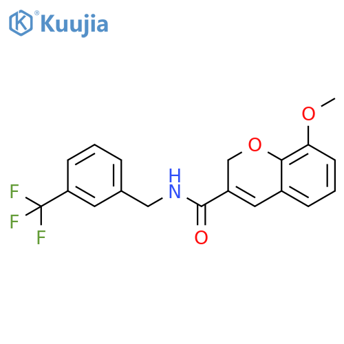 8-Methoxy-N-{[3-(trifluoromethyl)phenyl]methyl}-2H-chromene-3-carboxamide structure