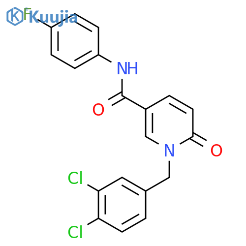 1-(3,4-dichlorobenzyl)-N-(4-fluorophenyl)-6-oxo-1,6-dihydro-3-pyridinecarboxamide structure