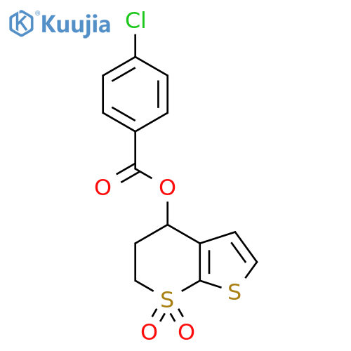 (7,7-dioxo-5,6-dihydro-4H-thieno[2,3-b]thiopyran-4-yl) 4-chlorobenzoate structure