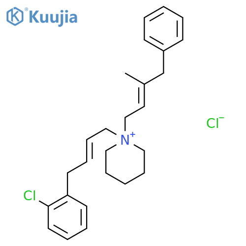 1-[(2E)-4-(2-chlorophenyl)but-2-en-1-yl]-1-[(2E)-3-methyl-4-phenylbut-2-en-1-yl]piperidinium chloride structure