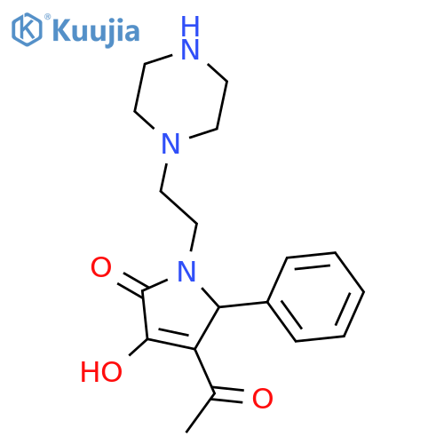 <br>4-Acetyl-3-hydroxy-5-phenyl-1-(2-piperazin-1-yl-ethyl)-1,5-dihydro-pyrrol-2 -one structure