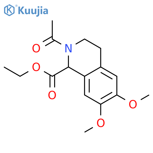 Ethyl 2-acetyl-6,7-dimethoxy-1,2,3,4-tetrahydroisoquinoline-1-carboxylate structure