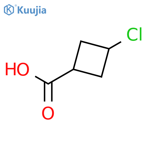 trans-3-chlorocyclobutane-1-carboxylic acid structure