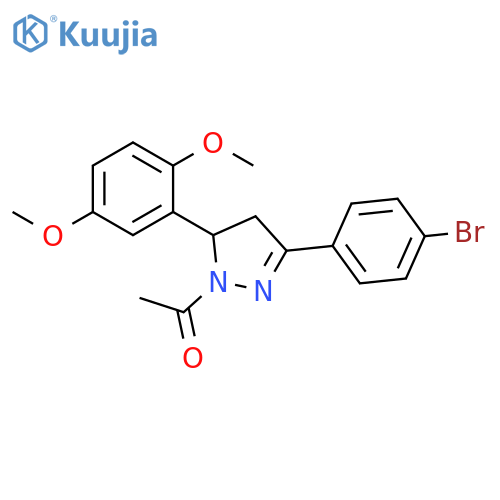 1-3-(4-bromophenyl)-5-(2,5-dimethoxyphenyl)-4,5-dihydro-1H-pyrazol-1-ylethan-1-one structure