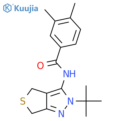 N-{2-tert-butyl-2H,4H,6H-thieno[3,4-c]pyrazol-3-yl}-3,4-dimethylbenzamide structure