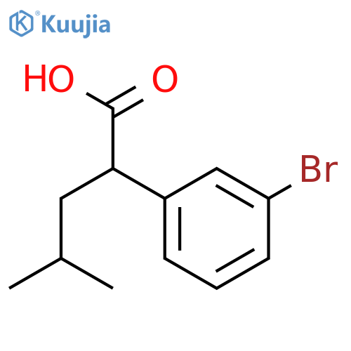 2-(3-bromophenyl)-4-methylpentanoic acid structure