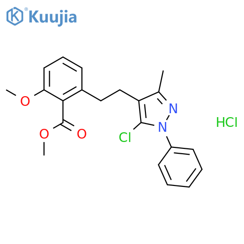 methyl 2-[2-(5-chloro-3-methyl-1-phenyl-pyrazol-4-yl)ethyl]-6-methoxy-benzoate hydrochloride structure
