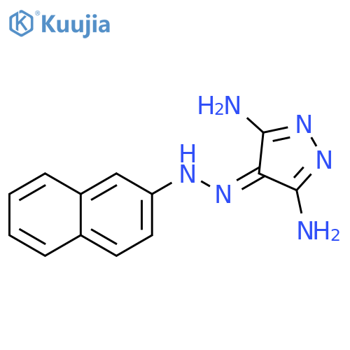 4H-Pyrazol-4-one, 3,5-diamino-, 2-naphthalenylhydrazone structure