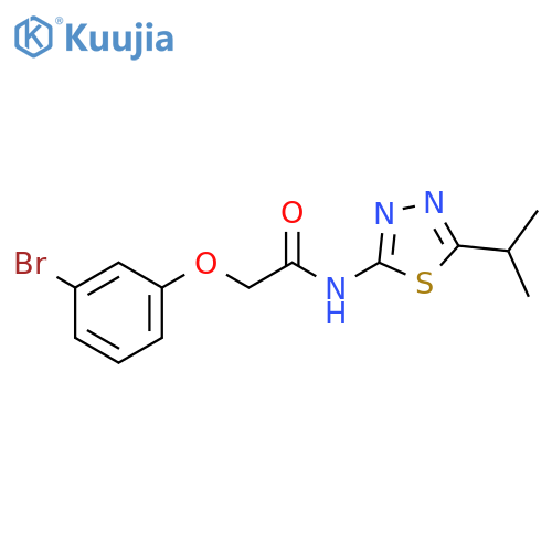 2-(3-bromophenoxy)-N-5-(propan-2-yl)-1,3,4-thiadiazol-2-ylacetamide structure