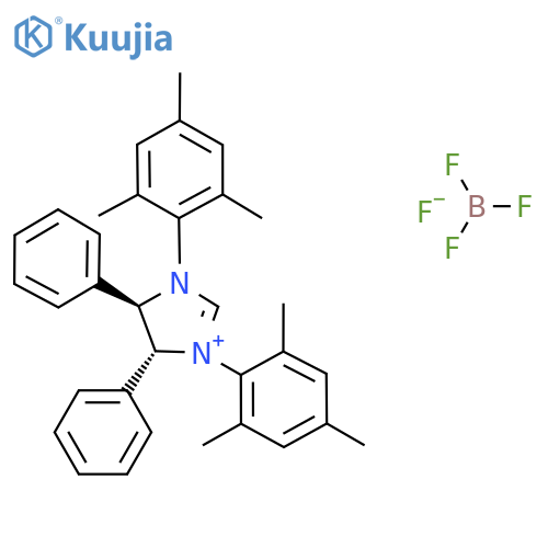 (4R,5R)-1,3-Dimesityl-4,5-diphenyl-4,5-dihydro-1H-imidazol-3-ium tetrafluoroborate structure
